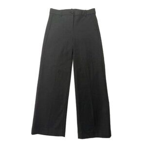 J. Crew Black Stretch Zip Up Wide Leg Trouser Pants Size 10 Petite #1964
